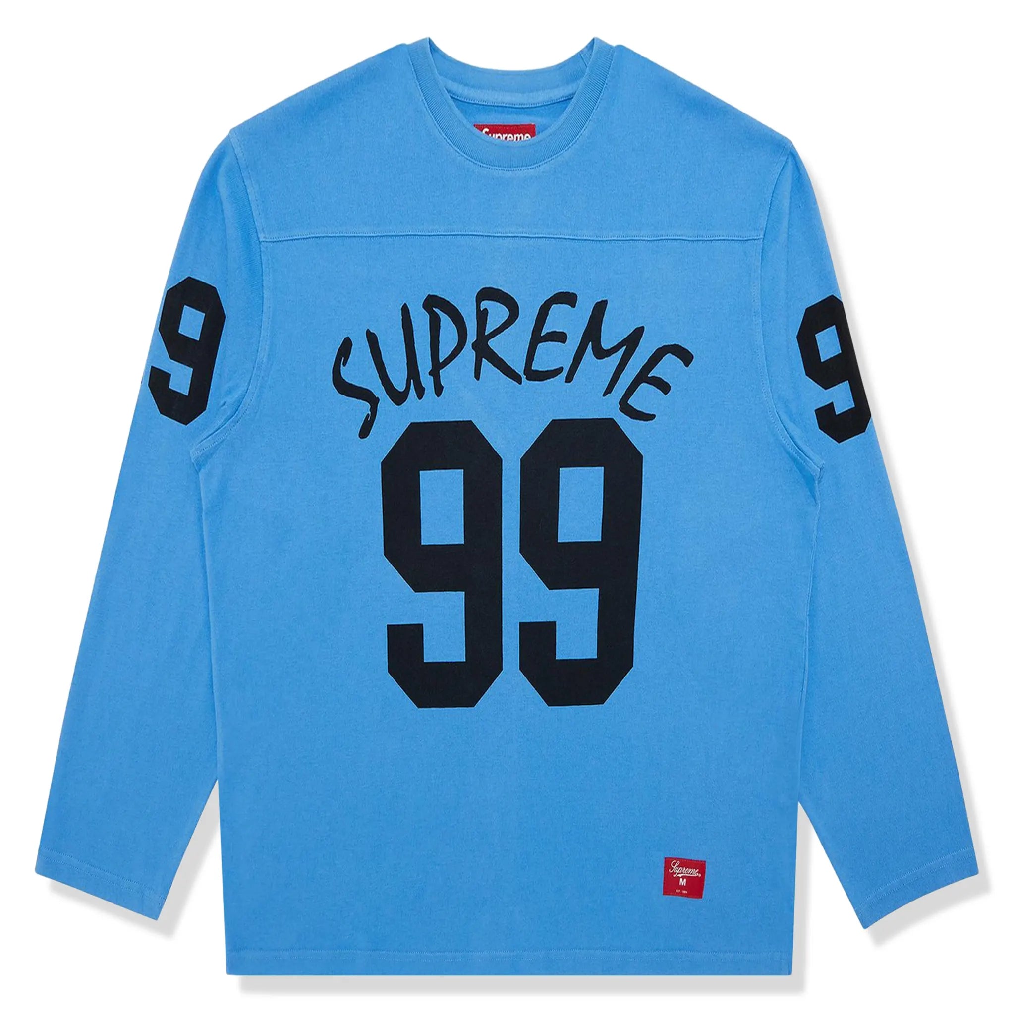 Front view of Supreme 99 L/S Blue Football T Shirt SS24KN53